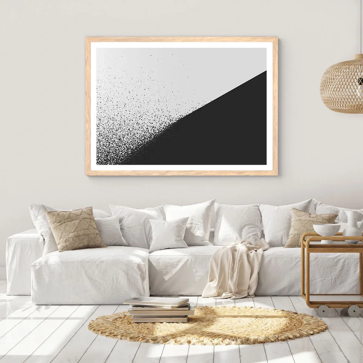 Een poster in een licht eiken lijst - Steeds sneller, meer en meer - 91x61 cm