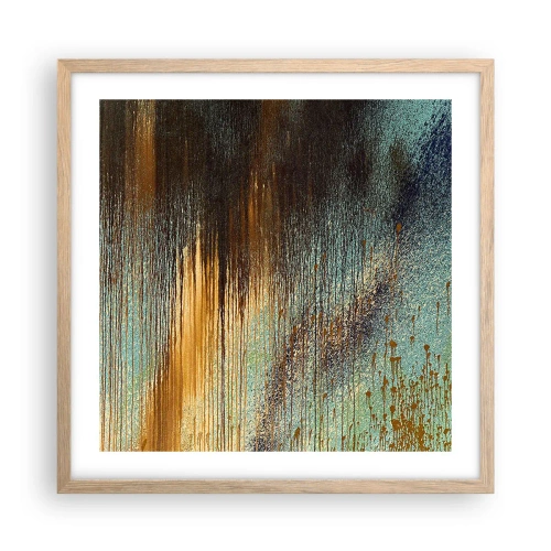 Een poster in een licht eiken lijst - Een niet toevallig kleurrijke compositie - 50x50 cm