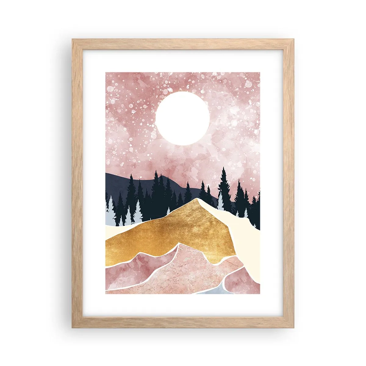 Een poster in een licht eiken lijst - Nachtwacht - 30x40 cm