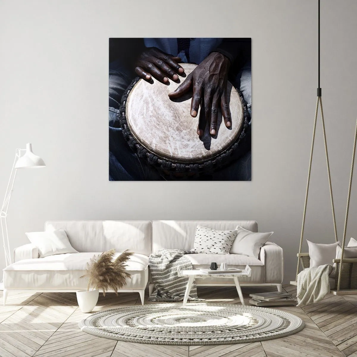 Schilderen op canvas - Leef in je eigen ritme - 70x70 cm