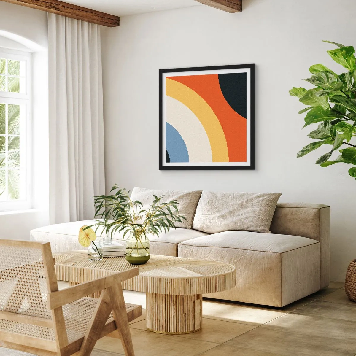 Poster in een zwarte lijst - Naar mezelf toe - 60x60 cm