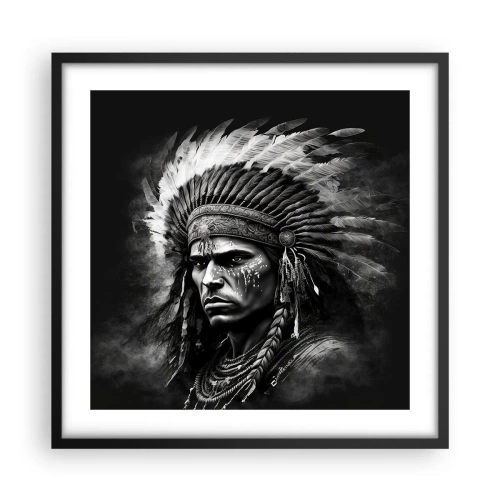 Poster in een zwarte lijst - Een leider en strijder - 50x50 cm