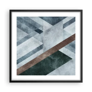 Poster in een zwarte lijst - Verfijnde elegantie van geometrie - 50x50 cm