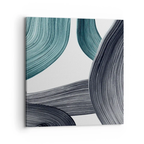 Schilderen op canvas - Smaragdgroene en zwarte paden - 70x70 cm