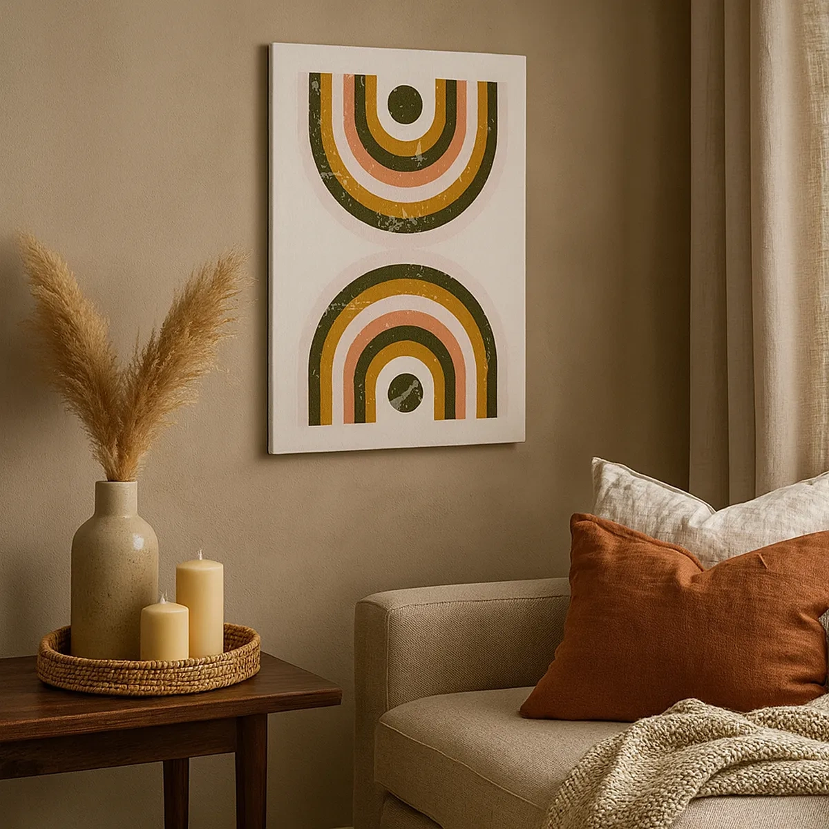 Schilderen op canvas - Tweeling abstractie - 50x70 cm