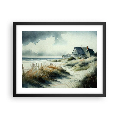 Poster in een zwarte lijst - Weg van de drukte - 50x40 cm