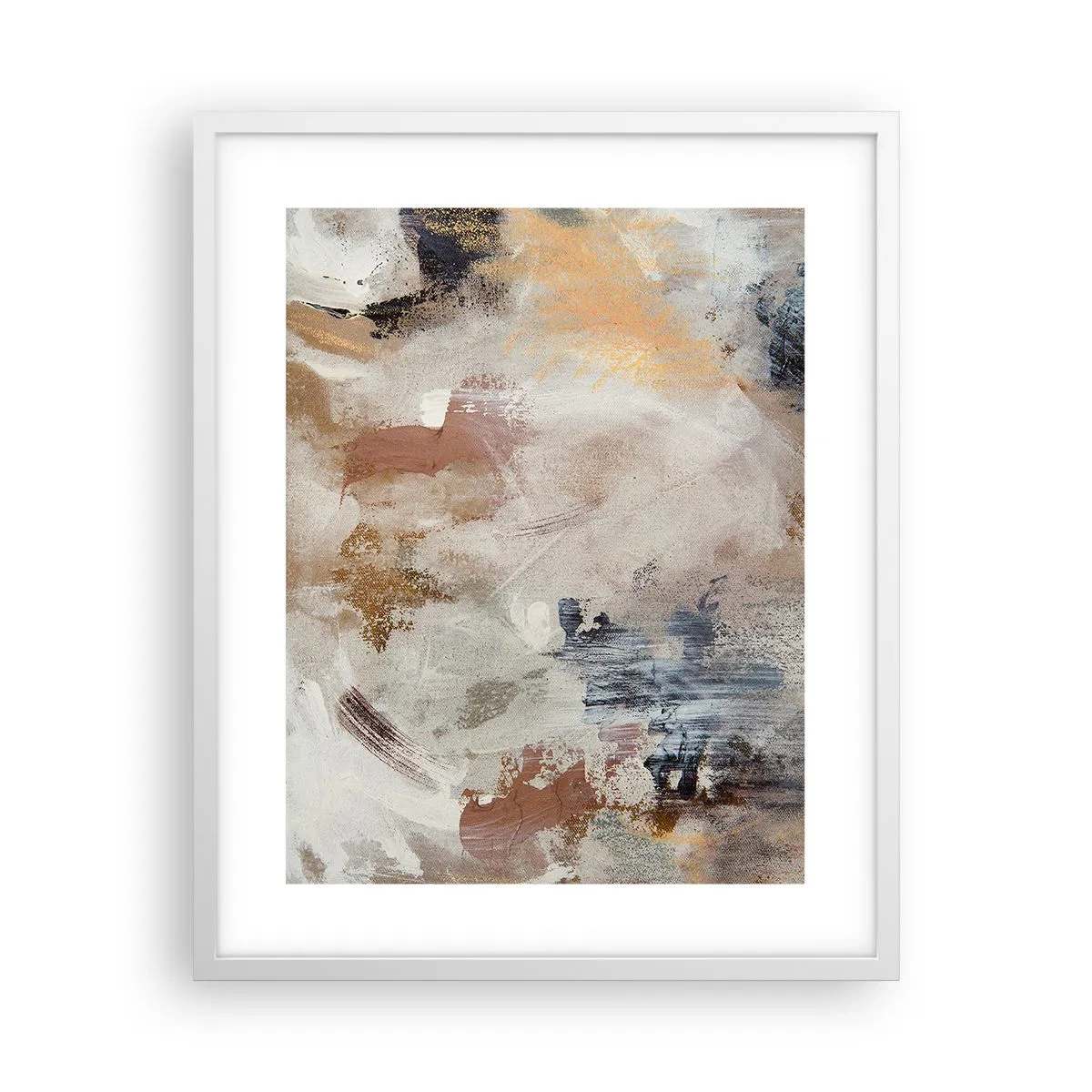 Poster in een witte lijst - Mistige abstractie - 40x50 cm