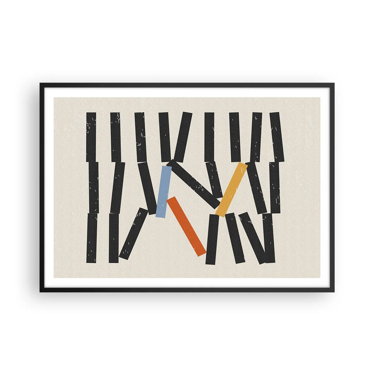 Poster in een zwarte lijst - Domino – compositie - 100x70 cm