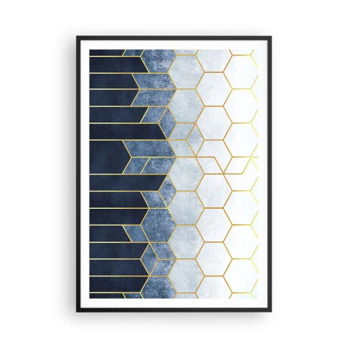 Poster in een zwarte lijst - Compositie in een gesyncopeerd ritme - 70x100 cm