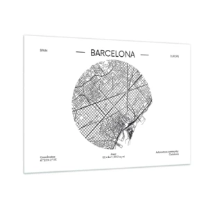 Schilderen op glas - Anatomie van Barcelona - 100x70 cm