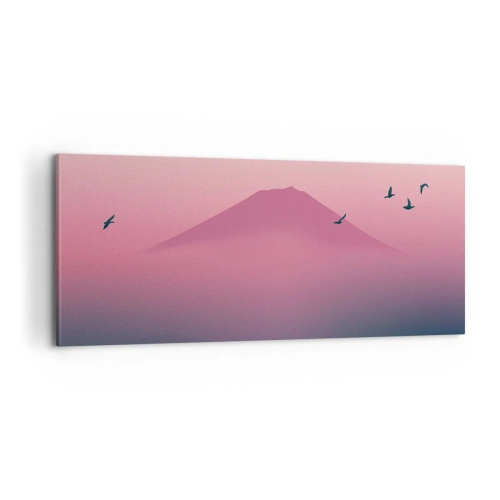 Schilderen op canvas - Wandelaars boven de wolken - 100x40 cm