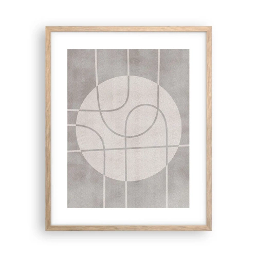 Een poster in een licht eiken lijst - Rond en rechtdoor - 40x50 cm