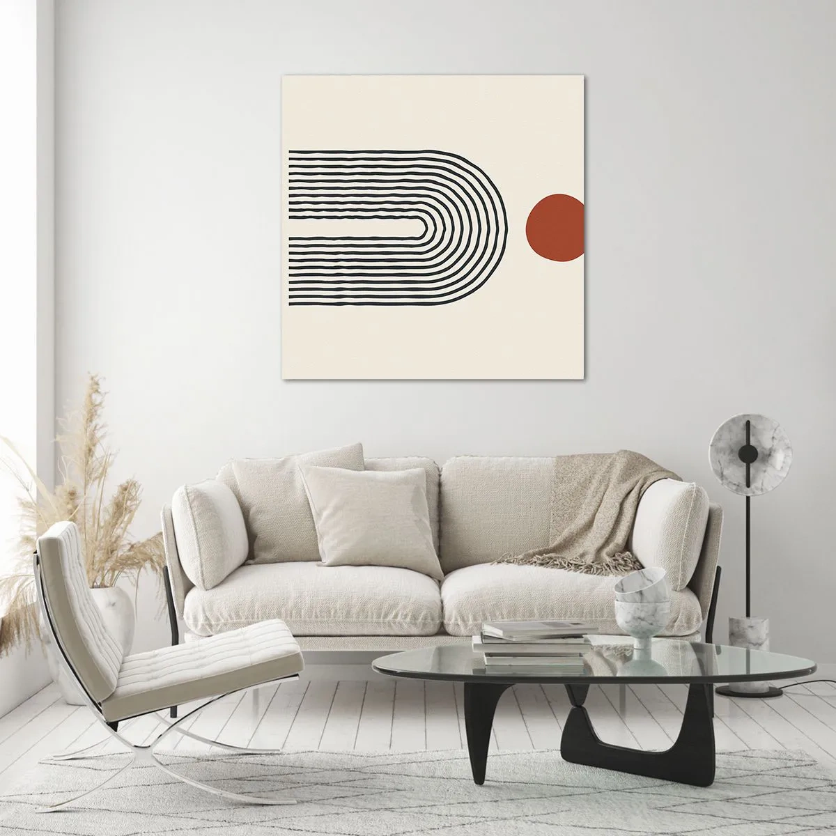 Schilderen op glas - Magnetisme van vormen en kleuren - 60x60 cm