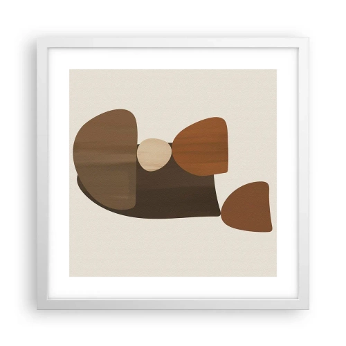 Poster in een witte lijst - Compositie in brons - 40x40 cm