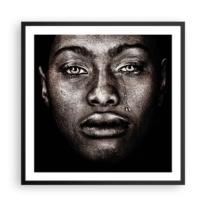 Poster in een zwarte lijst - een traan - 60x60 cm