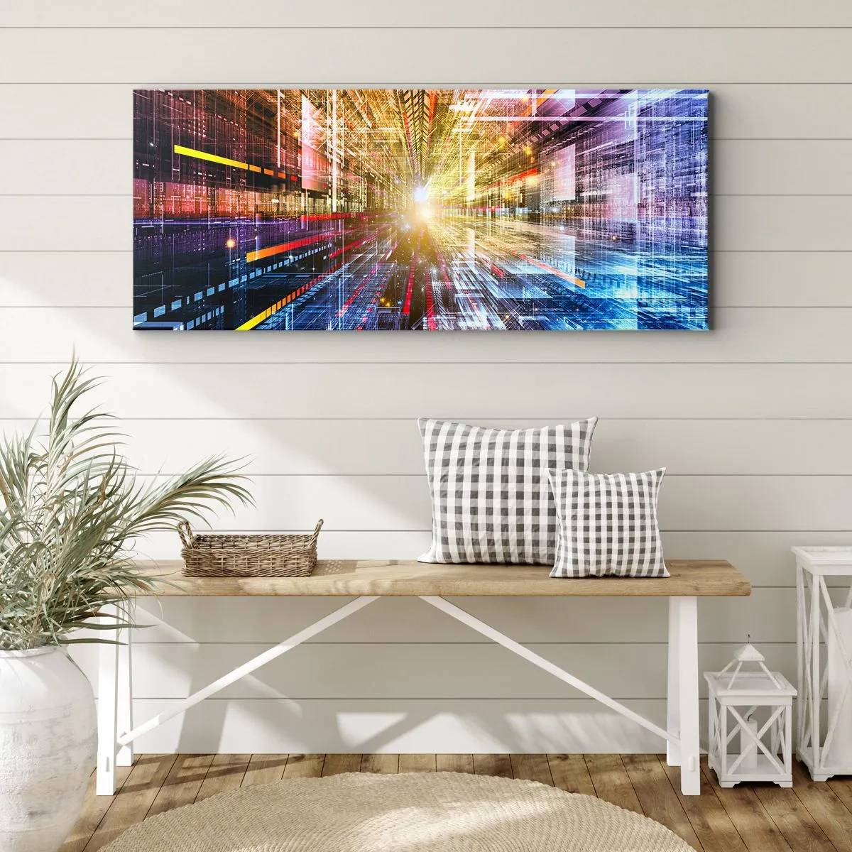 Schilderen op canvas - Lichtgevende gang - 100x40 cm
