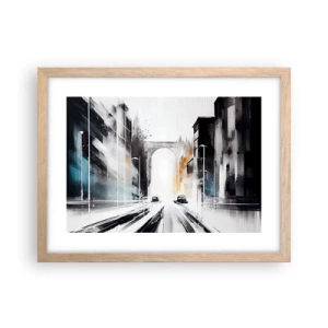 Een poster in een licht eiken lijst - Stadsstudie: architectuur en beweging - 40x30 cm