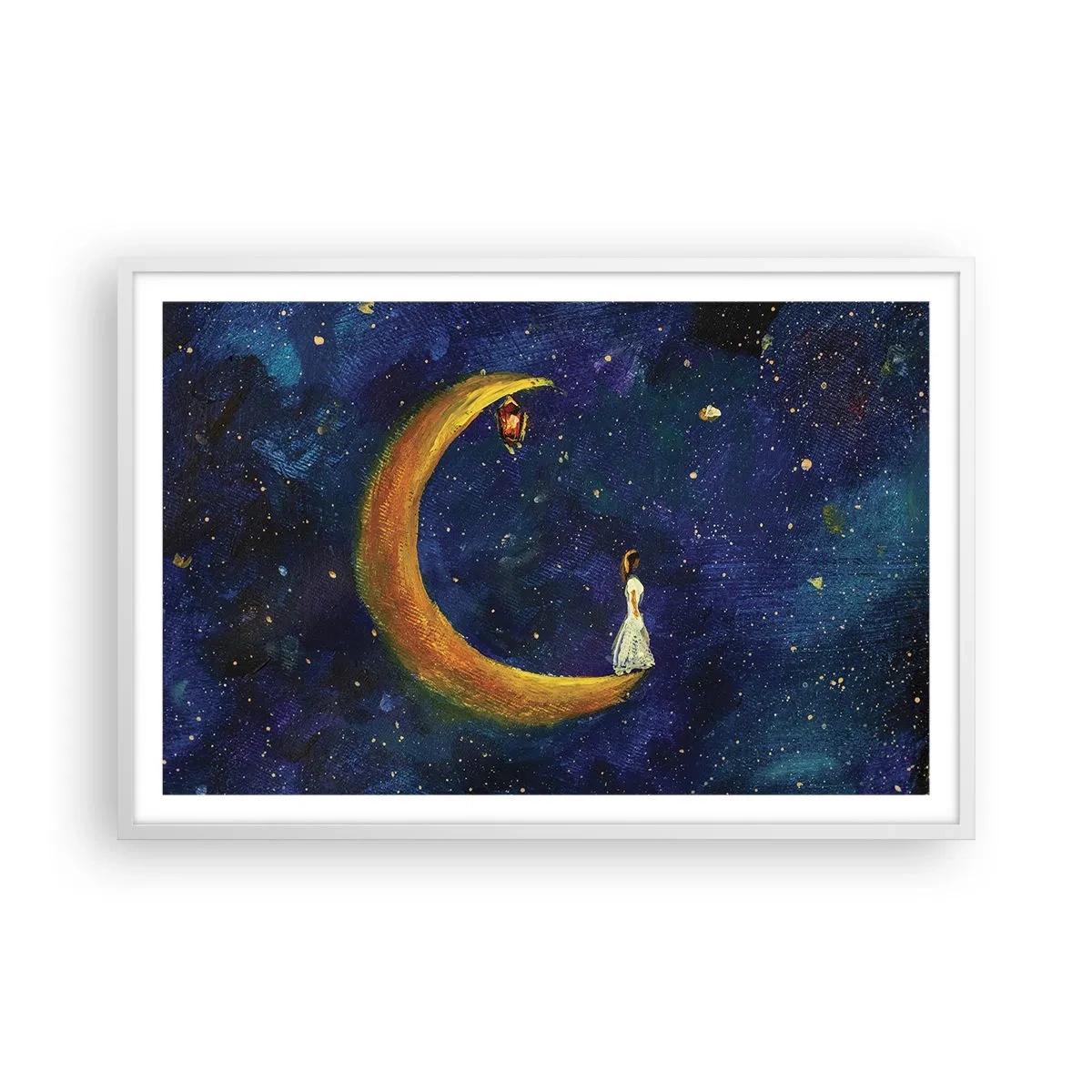 Poster in een witte lijst - De roep van de wereld - 91x61 cm