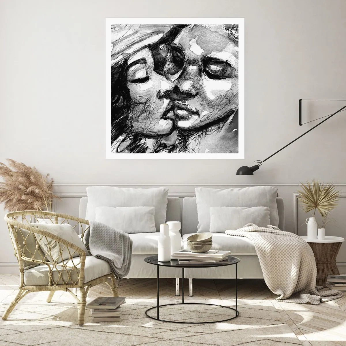 Poster - Een teder moment - 40x40 cm