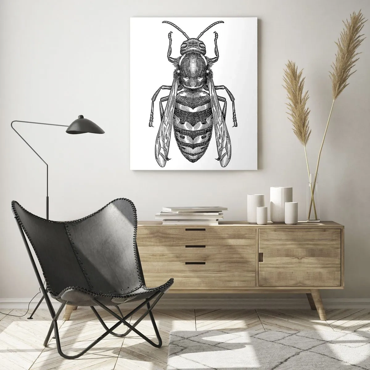 Schilderen op glas - Van een insectenplaneet - 80x120 cm
