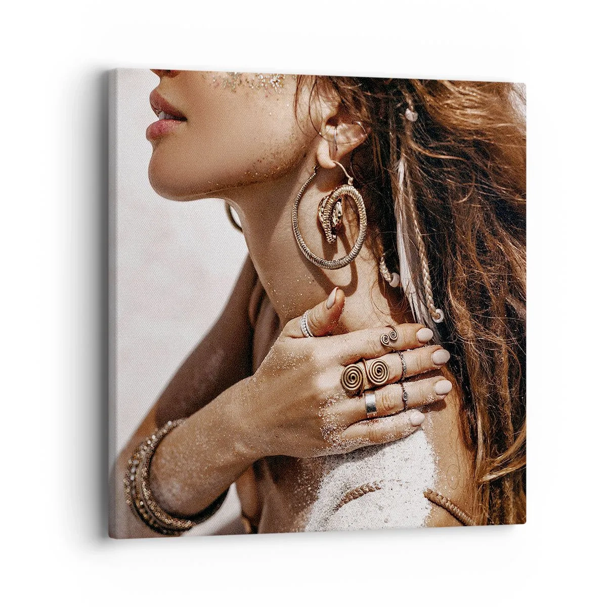 Schilderen op canvas - Koningin van het wilde strand - 40x40 cm