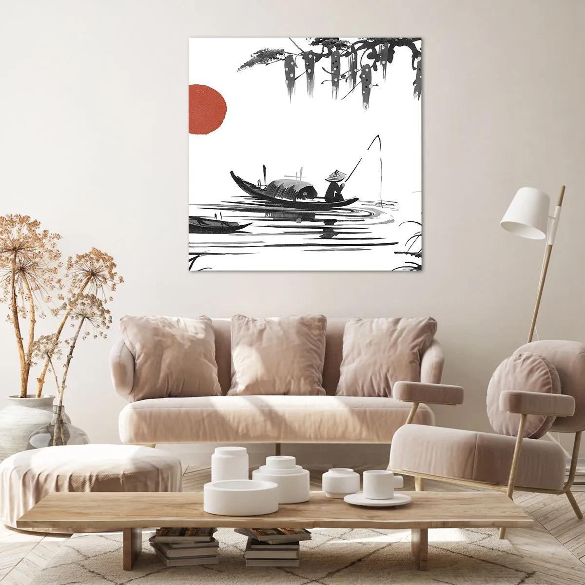 Schilderen op canvas - Aziatische middag - 30x30 cm