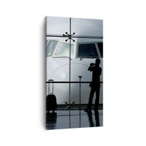 Schilderen op canvas - Vis a vis op de luchthaven - 45x80 cm