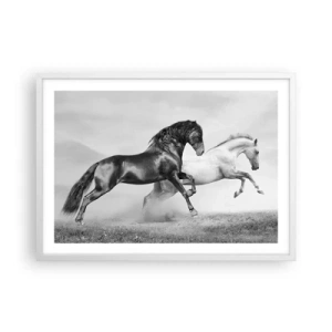 Poster in een witte lijst - Engelen en duivels - 70x50 cm