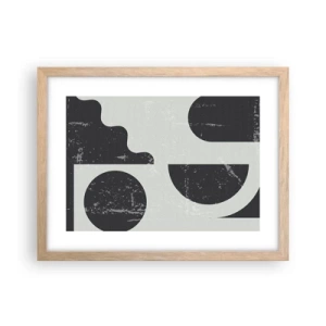 Een poster in een licht eiken lijst - Compositie boven en onder - 40x30 cm
