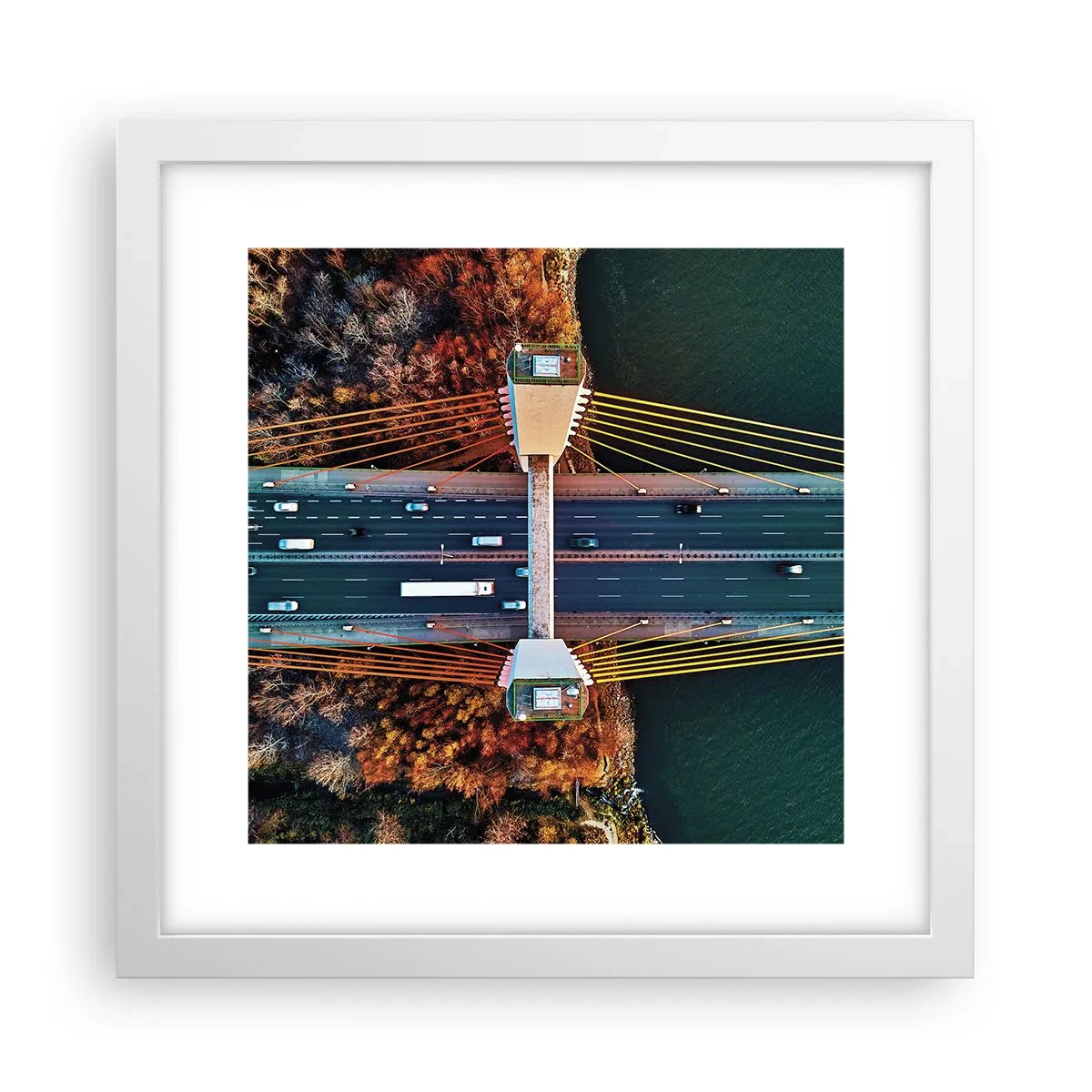 Poster in een witte lijst - BEYOND the waters, beyond the forest - 30x30 cm
