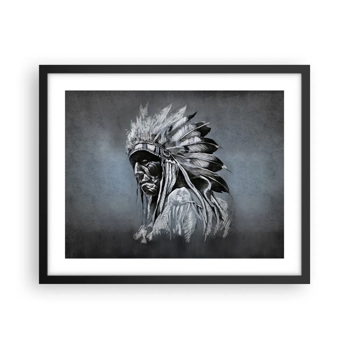 Poster in een zwarte lijst - Keer terug naar de wortels - 50x40 cm