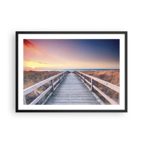 Poster in een zwarte lijst - Baltische avond aurora - 70x50 cm