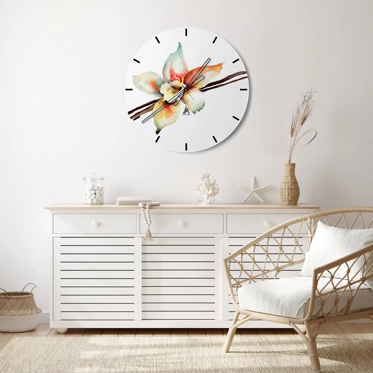 Wandklok - Klok - Zoetheid gemorst met verf - 40x40 cm