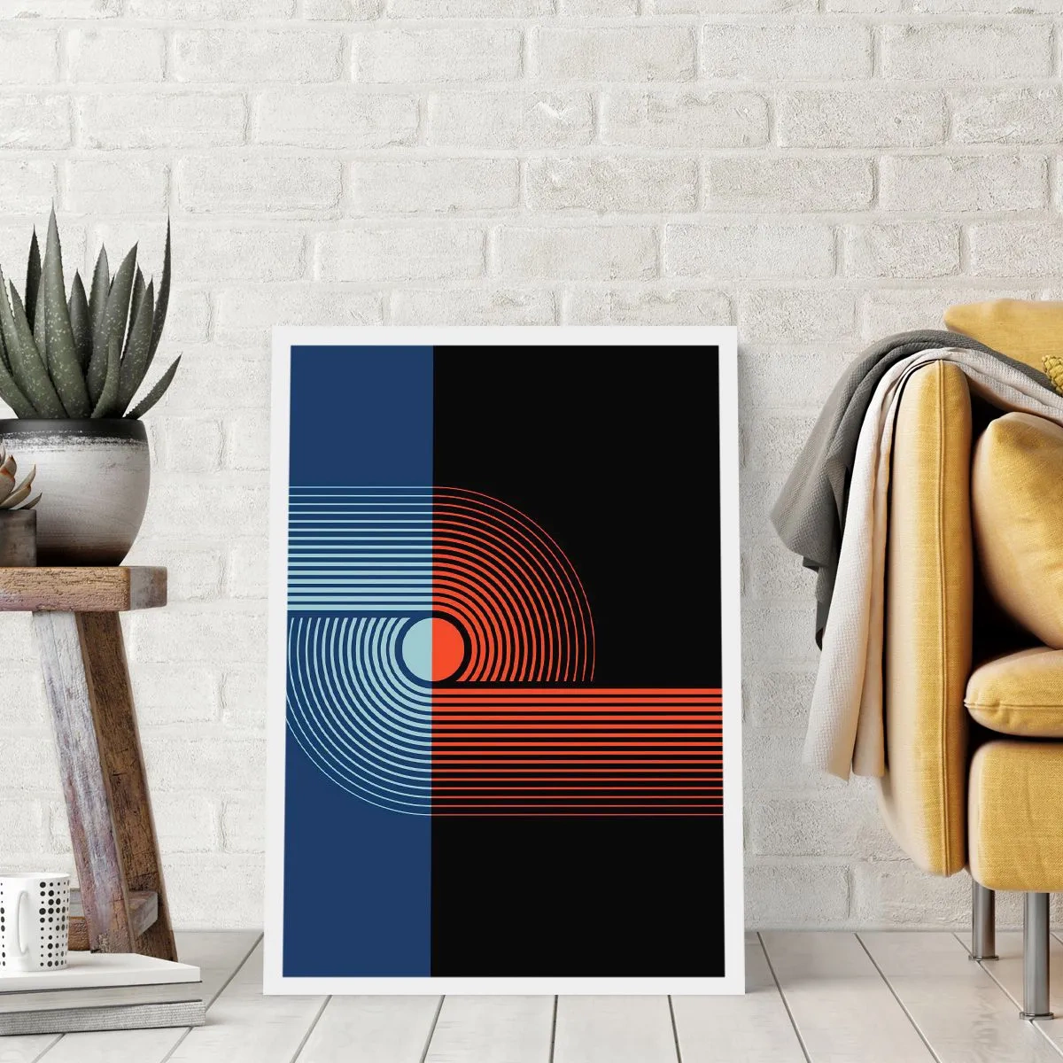 Poster - In een geometrische omhelzing - 70x100 cm