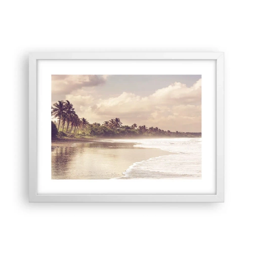 Poster in een witte lijst - De streling van de golven - 40x30 cm