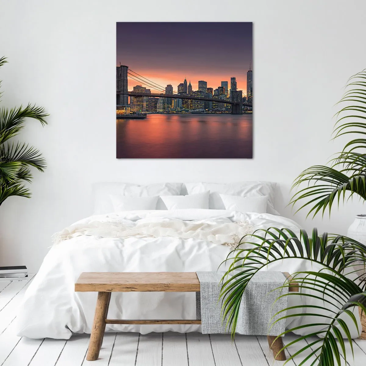 Schilderen op canvas - Ondergedompeld in lila stilte - 50x50 cm