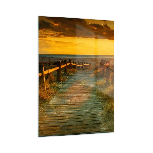 Schilderen op glas - Badend in oud goud - 50x70 cm