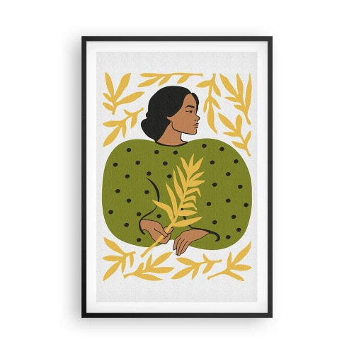 Poster in een zwarte lijst - Hawaiiaans meisje - 61x91 cm