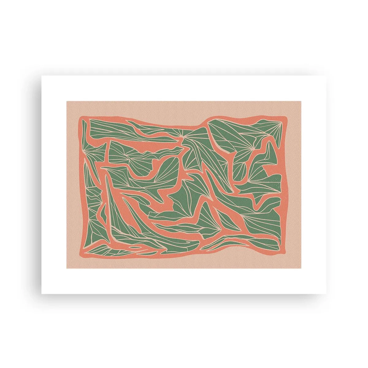 Poster - De strijd tussen koraal en groen - 40x30 cm