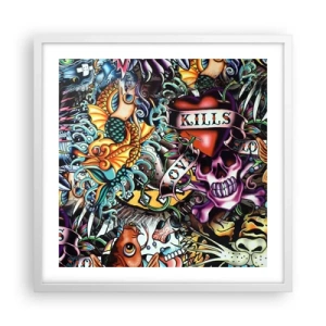 Poster in een witte lijst - De droom van de tatoeëerder - 50x50 cm