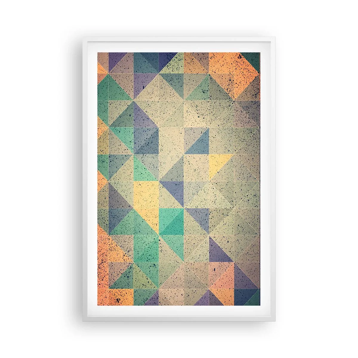 Poster in een witte lijst - Republiek van driehoeken - 61x91 cm