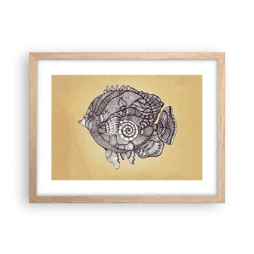 Een poster in een licht eiken lijst - Uit een oceaan van ornamenten - 40x30 cm