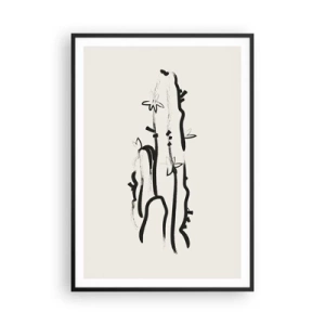 Poster in een zwarte lijst - Bloeiend kruid - 70x100 cm