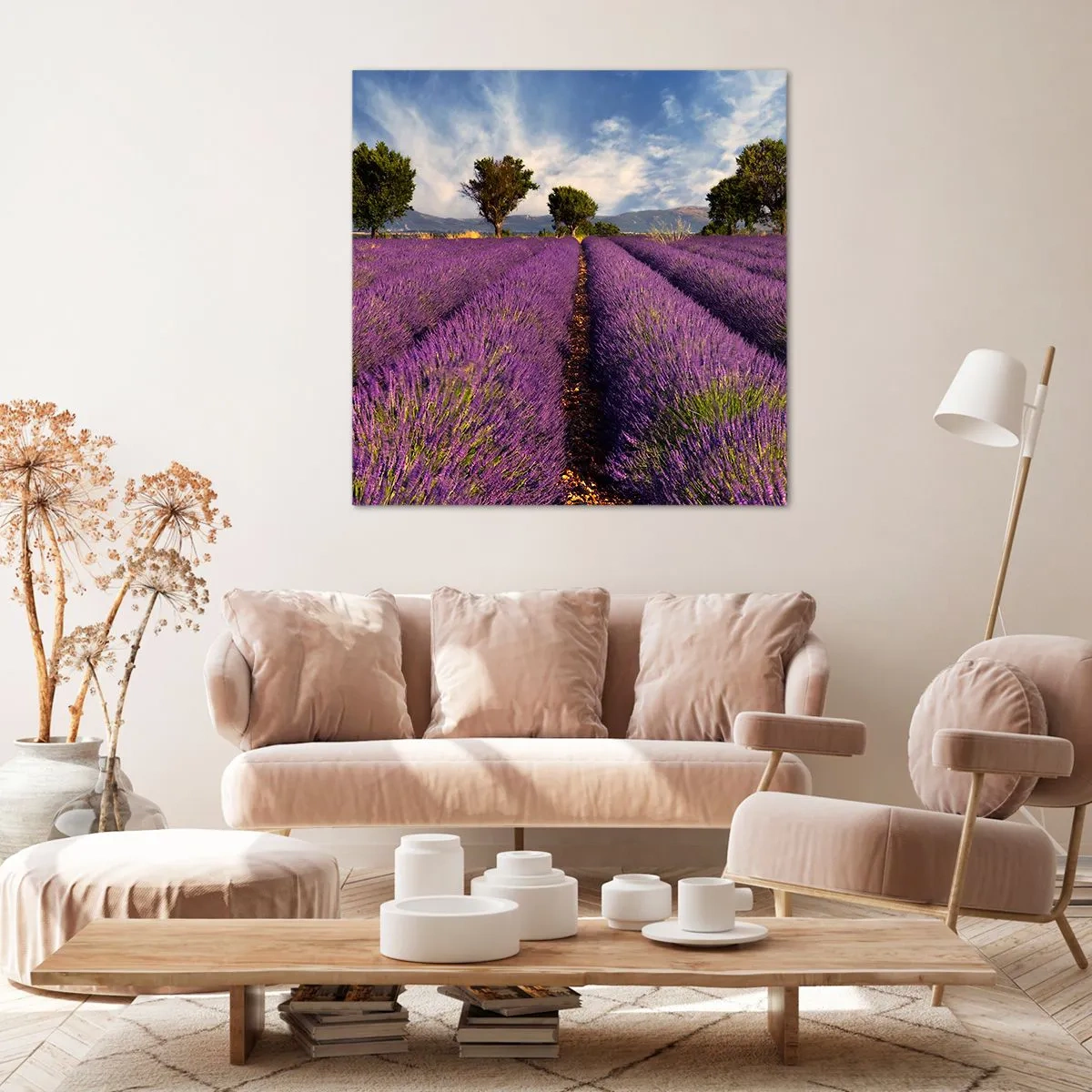 Schilderen op canvas - Lavendel velden - 40x40 cm