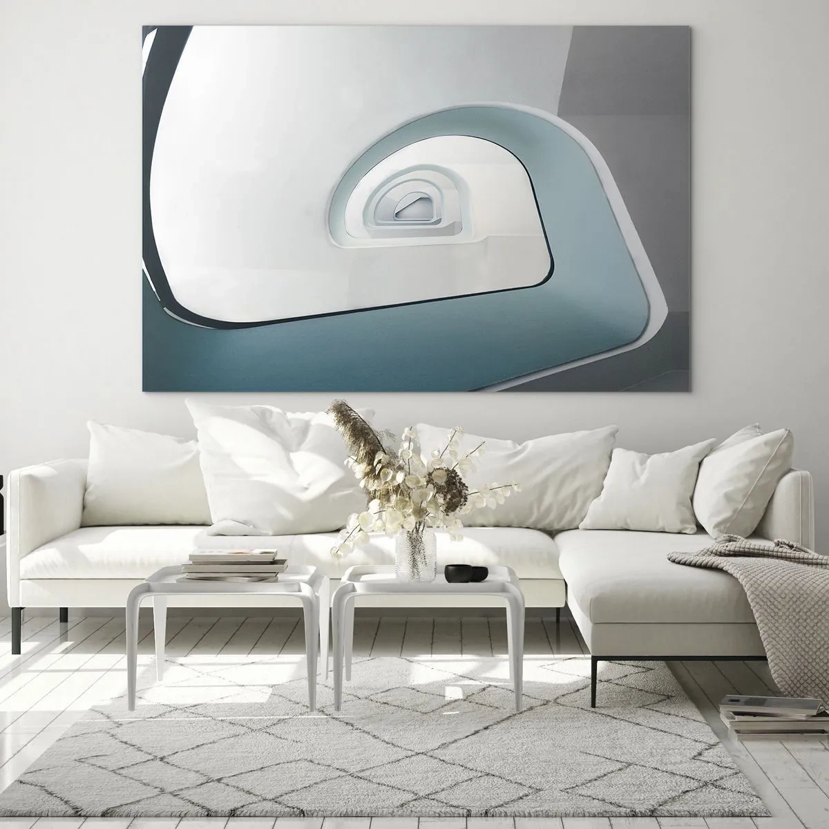 Schilderen op glas - Naar de bodem van de blauwe - 120x80 cm