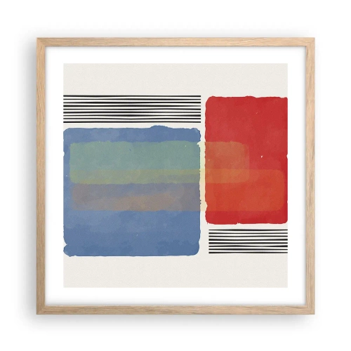 Een poster in een licht eiken lijst - De geest en de letter van de geometrie - 50x50 cm