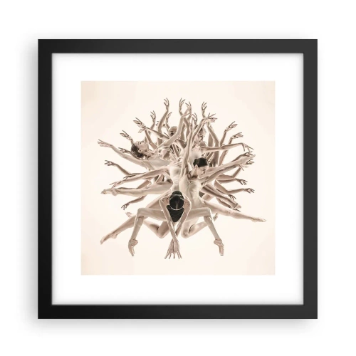 Poster in een zwarte lijst - Bloeiend in dans - 30x30 cm