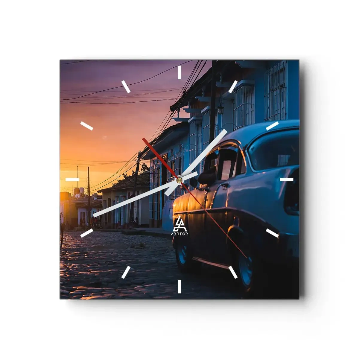 Wandklok - Klok - De tijd vertraagt hier - 30x30 cm