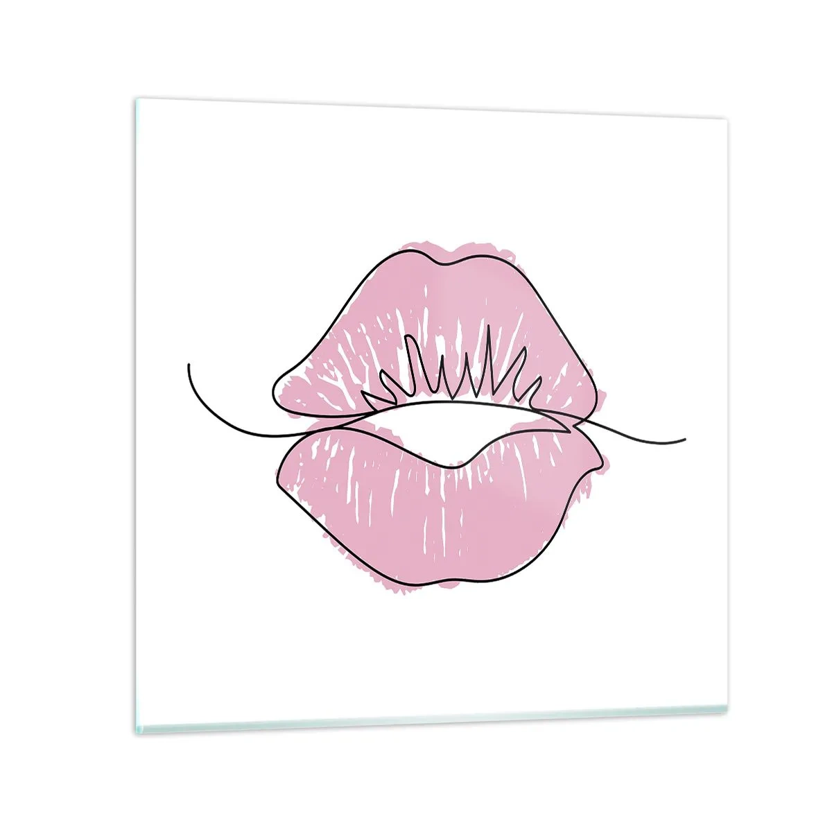 Schilderen op glas - Klaar om te kussen? - 30x30 cm