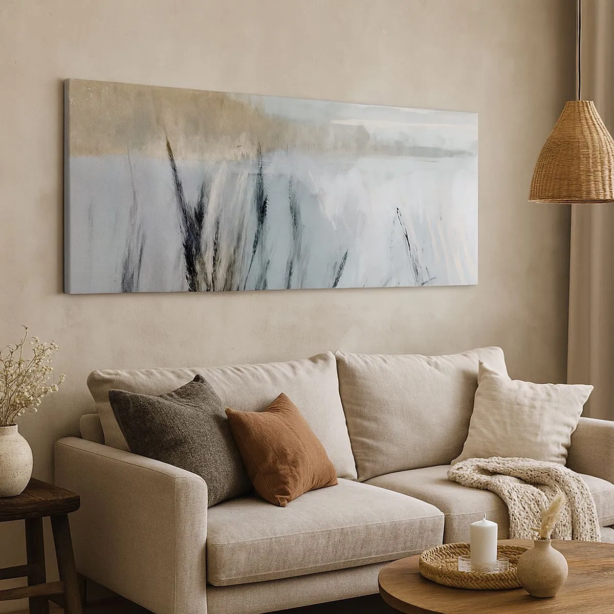 Schilderen op canvas - Wintervelden - 100x40 cm